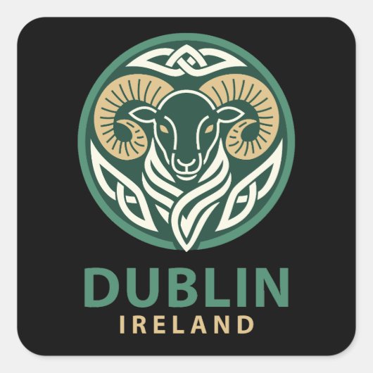 Dublin Ireland Europe Quadratischer Aufkleber (Vorderseite)