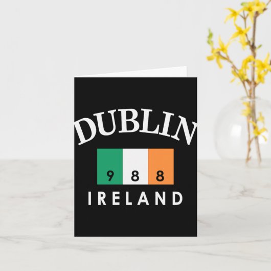Dublin Ireland Flag Est 988 St Patricks Day Karte (Gelbe Blume)