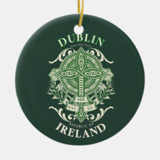 Dublin Ireland Irish Celtic Cross Keramik Ornament