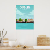 Dublin Ireland Minimal Illustration Travel Art Poster (Küche)