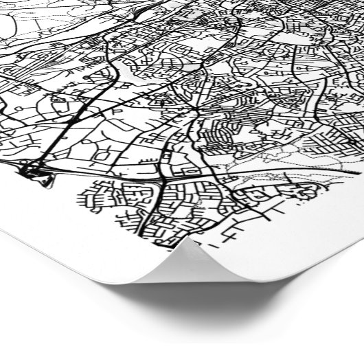 Dublin Ireland Minimal Modern Street Map Poster (Ecke)