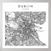 Dublin Ireland Minimal Modern Street Map Poster (Vorne)