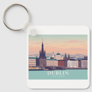 Dublin Ireland Pastel Travel Design Schlüsselanhänger
