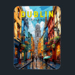 Dublin Ireland Reisen Art Vintag Magnet<br><div class="desc">Dublin Retro Vektor Reise Design. Zu den historischen Gebäude des Hauses zählen das Schloss von Dublin,  das im 13. Jahrhundert verabredet wurde,  und die imposante Kathedrale von St. Patrick,  die 1191 gegründet wurde.</div>