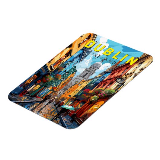 Dublin Ireland Reisen Art Vintag Magnet (Linke Seite)