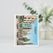 Dublin Ireland Sketch Art Vintage Postkarte (Stehend Vorderseite)