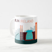 Dublin Ireland Skyline Coffee Tasse (Vorderseite Links)