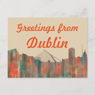 Dublin Ireland Skyline-Navaho Postkarte