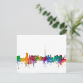 Dublin Ireland Skyline Postkarte (Stehend Vorderseite)