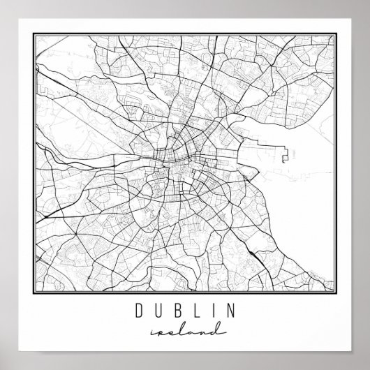 Dublin Ireland Street Map Poster (Vorne)