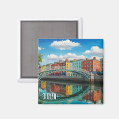 Dublin Ireland Travel Magnet (Vorderseite/Rückseite)