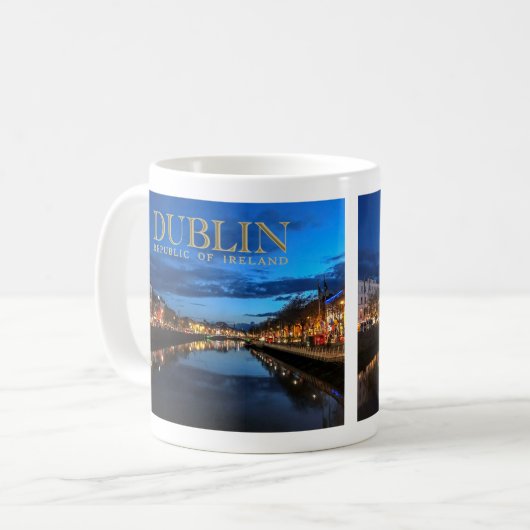 Dublin Ireland Twilight Kaffeetasse (Vorderseite Links)