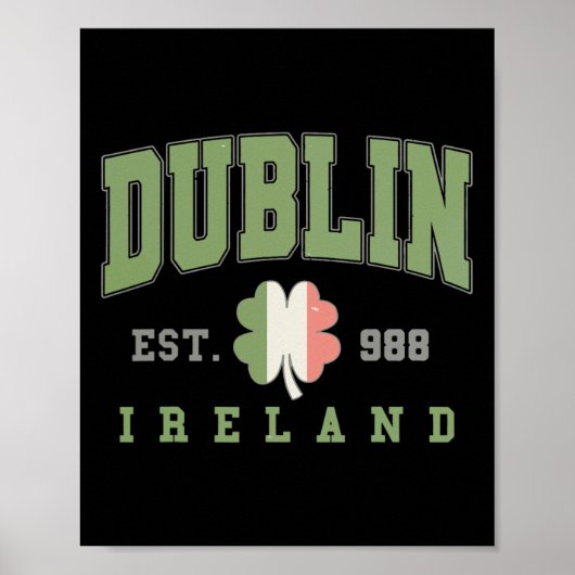 Dublin Ireland Uni University St Patricks Day Poster (Vorne)