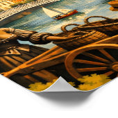 Dublin Ireland Vintage Travel Poster (Ecke)