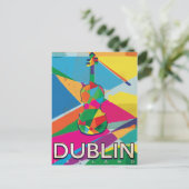 Dublin Ireland Vintage Travel Poster Postkarte (Stehend Vorderseite)