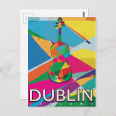 Dublin Ireland Vintage Travel Poster Postkarte (Vorne/Hinten)