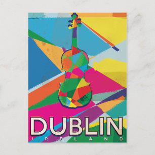 Dublin Ireland Vintage Travel Poster Postkarte