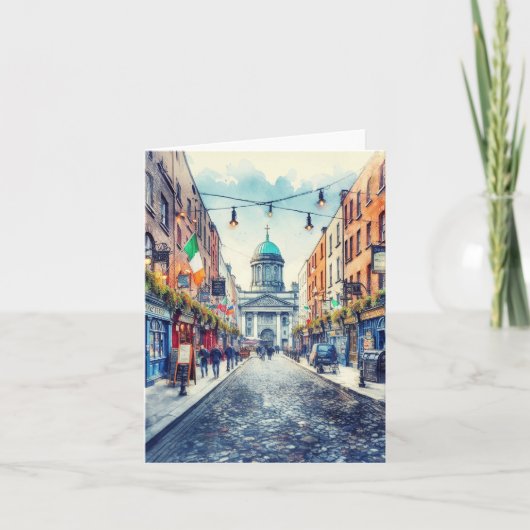 Dublin Ireland Watercolor Karte (Vorderseite)