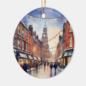 Dublin Ireland Watercolor Keramik Ornament (Links)