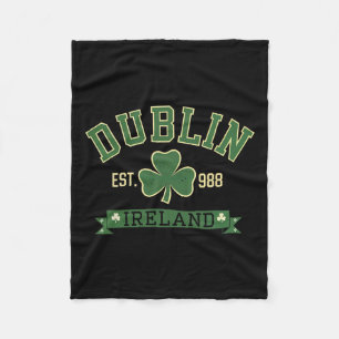 Dublin Irland Clover Leaf Kleeblatt St Patricks Da Fleecedecke
