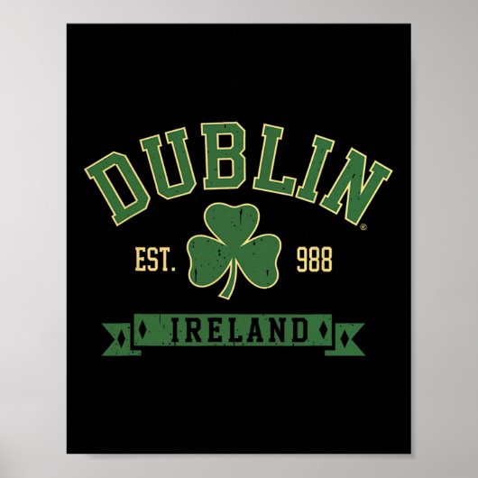 Dublin Irland Clover Leaf Kleeblatt St Patricks Da Poster (Vorne)