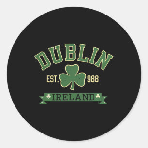 Dublin Irland Clover Leaf Kleeblatt St Patricks Da Runder Aufkleber