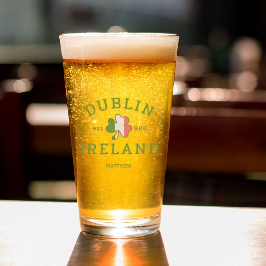 Dublin Irland Est. 988 St. Patrick's Day Beer Glas