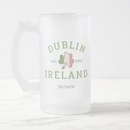 Dublin Irland Est. 988 St. Patrick's Day Mattglas Bierglas