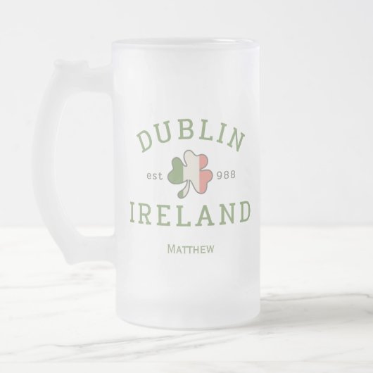 Dublin Irland Est. 988 St. Patrick's Day Mattglas Bierglas (Links)
