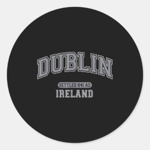 Dublin irland gegründet 841 n. Chr. vintage sport  Runder Aufkleber