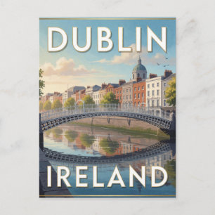 Dublin Irland Ha'penny-Brücke Fluss Reise Postkarte