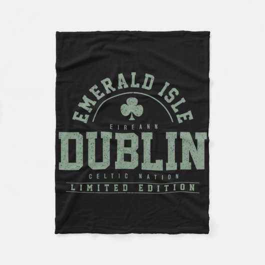 Dublin Irland Kleeblatt Irischer St. Patricks Tag Fleecedecke (Vorderseite)