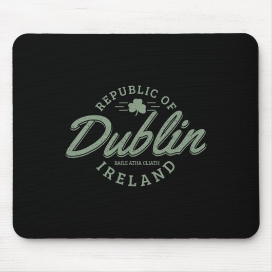 Dublin Irland Kleeblatt Irischer St. Patricks Tag Mousepad (Vorne)