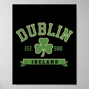 Dublin Irland Kleeblatt Shamrock Est 988 St Pat Poster