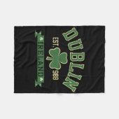 Dublin Irland Kleeblatt Shamrock St Patricks Tag Fleecedecke (Vorderseite (Horizontal))