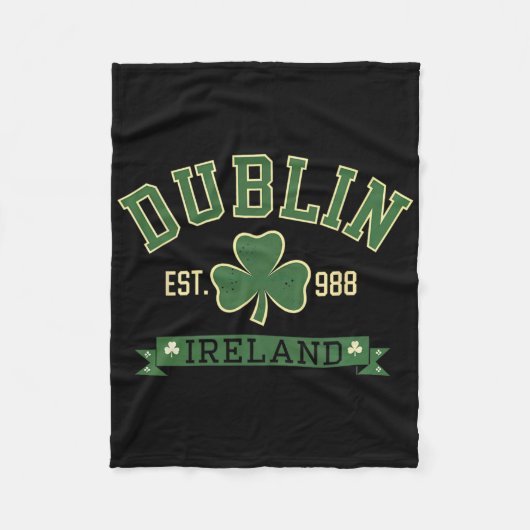 Dublin Irland Kleeblatt Shamrock St Patricks Tag Fleecedecke (Vorderseite)