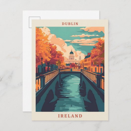 Dublin Irland Kunst, Dichtung und Musik Postkarte (Vorne/Hinten)