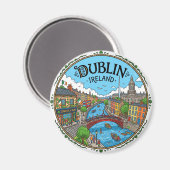 Dublin Irland Magnet (Vorderseite/Rückseite)