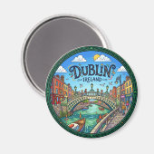 Dublin Irland Magnet (Vorderseite/Rückseite)