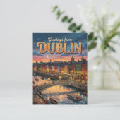 Dublin Irland Postkarte (Stehend Vorderseite)