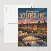 Dublin Irland Postkarte (Vorne/Hinten)