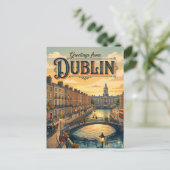 Dublin Irland Postkarte (Stehend Vorderseite)