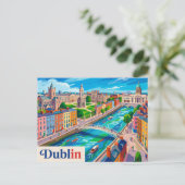 Dublin Irland Postkarte (Stehend Vorderseite)