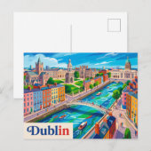 Dublin Irland Postkarte (Vorne/Hinten)