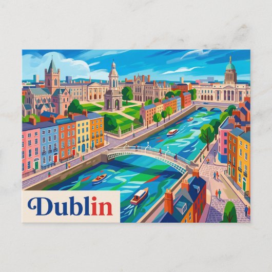 Dublin Irland Postkarte (Vorderseite)