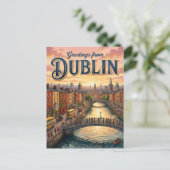 Dublin Irland Postkarte (Stehend Vorderseite)