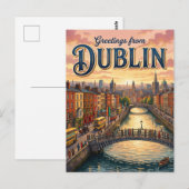Dublin Irland Postkarte (Vorne/Hinten)