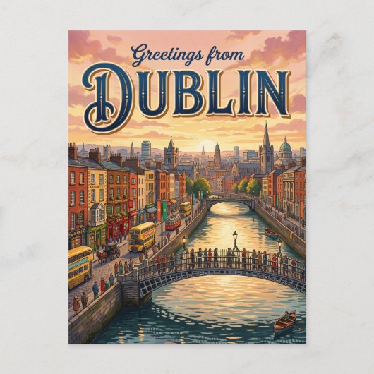 Dublin Irland Postkarte (Vorderseite)