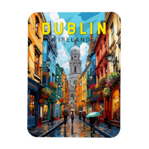 Dublin Irland Reise Kunst Vintage Magnet