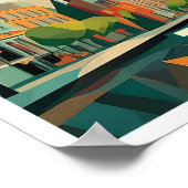 Dublin Irland Reisen künstlerisch bunt Poster (Ecke)